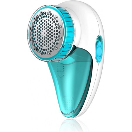 Meidong Lint Remover Rechargeable, Electric Sweater Shaver, Fabric Shaver Defuzzer with 2-Speeds, Removable Bin & Replaceable Stainless Steel 3-Blades, Dual Protection - Tale White