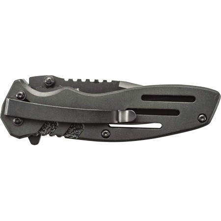 Meidong Folding Knife with 3.1in Serrated Clip Point Blade and Aluminum Handle for Outdoor, Tactical, Survival and EDC