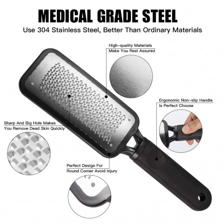 Meidong Colossal Foot Rasp Foot File and Callus Remover, Best Foot Care Pedicure Metal Surface Tool to Remove Hard Skin, Can be Used on Both Wet and Dry Feet, Surgical Grade Stainless Steel File