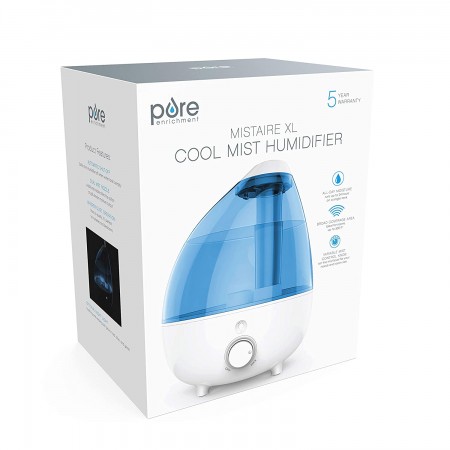 Ultrasonic Cool Mist Humidifier for Large Rooms - 2.5L Water Tank with Variable Mist Control, Automatic Shut-Off and Optional Night Light - Lasts Up to 24 Hours