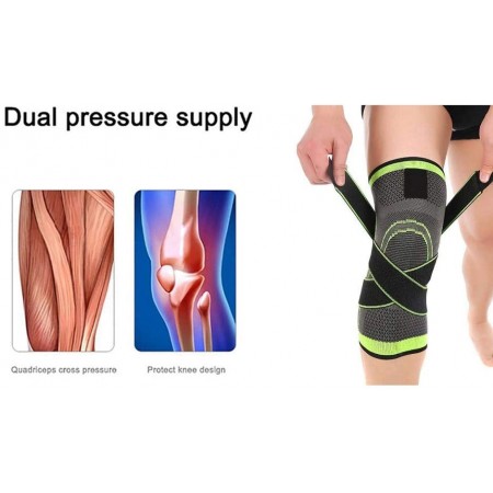 Meidong Knee Brace Compression Knee Sleeve for Men & Women Knee Support/Protection for Joint Pain Relief and Arthritis Relief, Running, Cycling, Basketball with Adjustable Strap Wrap - 1 pcs 
