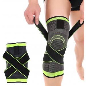 Meidong Knee Brace Compression Knee Sleeve for Men & Women Knee Support/Protection for Joint Pain Relief and Arthritis Relief, Running, Cycling, Basketball with Adjustable Strap Wrap - 1 pcs 
