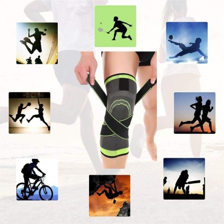 Meidong Knee Brace Compression Knee Sleeve for Men & Women Knee Support/Protection for Joint Pain Relief and Arthritis Relief, Running, Cycling, Basketball with Adjustable Strap Wrap - 1 pcs 