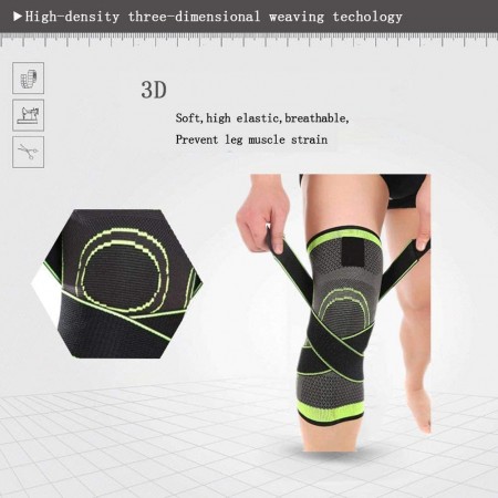 Meidong Knee Brace Compression Knee Sleeve for Men & Women Knee Support/Protection for Joint Pain Relief and Arthritis Relief, Running, Cycling, Basketball with Adjustable Strap Wrap - 1 pcs 
