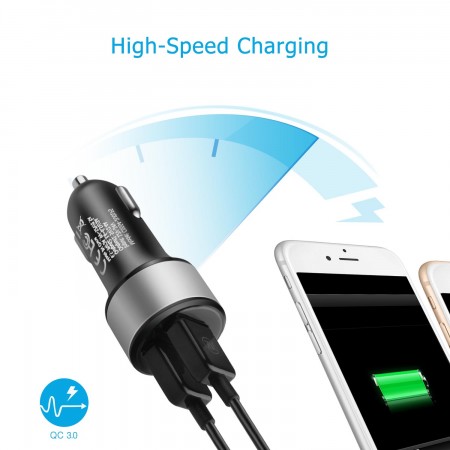 Meidong Car Charger, Meidong 24W Dual USB Car Charger Adapter, PowerDrive 2 for iPhone XS/MAX/XR/X/8/7/6/Plus, iPad Pro/Air 2/Mini, Note 5/4, LG, Nexus, HTC, and More