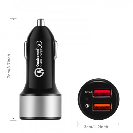 Meidong Car Charger, Meidong 24W Dual USB Car Charger Adapter, PowerDrive 2 for iPhone XS/MAX/XR/X/8/7/6/Plus, iPad Pro/Air 2/Mini, Note 5/4, LG, Nexus, HTC, and More