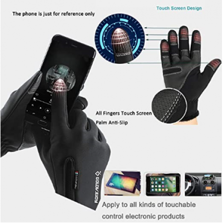 Meidong Ski Gloves,Winter Waterproof Snowboard Snow 3M Thinsulate Warm Touchscreen Cold Weather Women Gloves Wrist Leashes