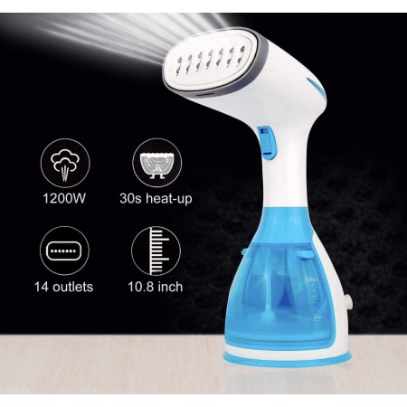 Meidong Portable Garment Steamer for Clothes, Garments, Fabrics Removes Wrinkles for Fresh Clothing, Fast Heat and Auto Off, Handheld Travel Steamer with Detachable 300ml Water Tank