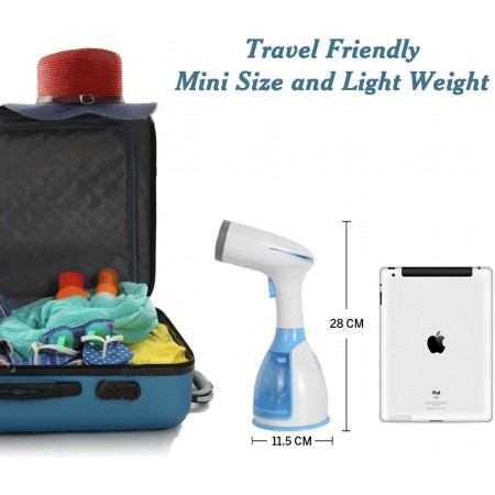 Meidong Portable Garment Steamer for Clothes, Garments, Fabrics Removes Wrinkles for Fresh Clothing, Fast Heat and Auto Off, Handheld Travel Steamer with Detachable 300ml Water Tank