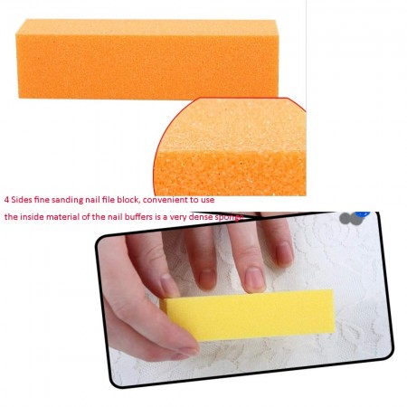 Nail Files and Buffer, Meidong Professional Manicure Tools Kit Rectangular Art Care Buffer Block Tools 100/180 Grit 12Pcs/Pa