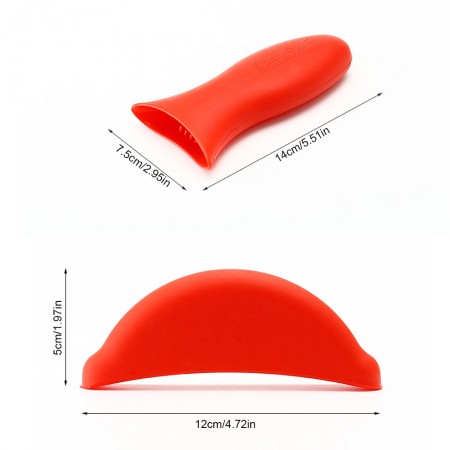 Meidong Hot Handle Holder Heat-Resistant Premium Silicone Kitchen Classic Assist Protecting Handle Cover for Skillets Frying Pans Griddles Cookware Handles(3pcs, Red)