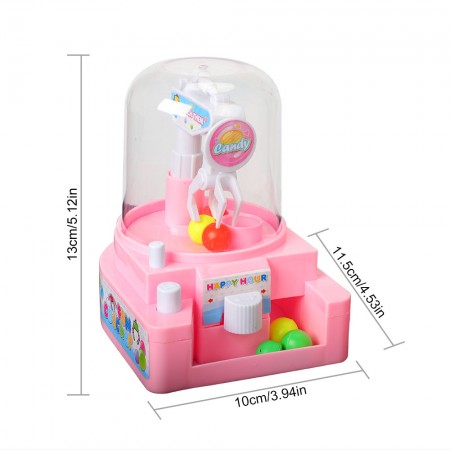 Meidong Catch Candy Machine Toy Manual Mini Catcher Game Candy Grabber Machine 6pcs Small Balls Candies Creative New Handheld Home Toy as Best Gift Ever for Kids Toddlers Boys Girls (Pink)