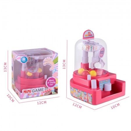 Meidong Catch Candy Machine Toy Manual Mini Catcher Game Candy Grabber Machine 6pcs Small Balls Candies Creative New Handheld Home Toy as Best Gift Ever for Kids Toddlers Boys Girls (Pink)