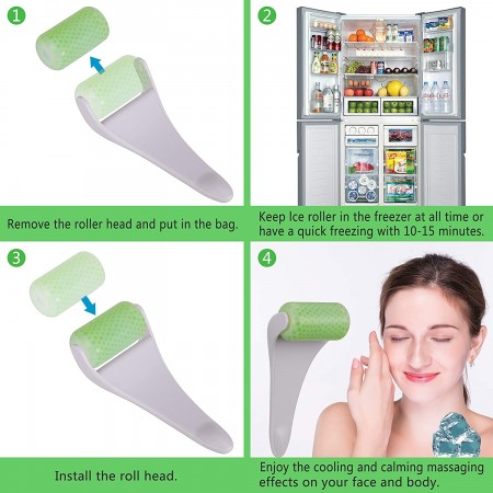 Meidong Ice Roller Skin Care Massager Products for Massage Face Body Prevent Wrinkles Puffiness Migraine Redness Relief Pain Anti-Aging (White)