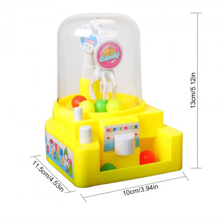 Meidong Catch Candy Machine Toy Manual Mini Catcher Game Candy Grabber Machine 6pcs Small Balls Candies Creative New Handheld Home Toy as Best Gift Ever for Kids Toddlers Boys Girls (Yellow)