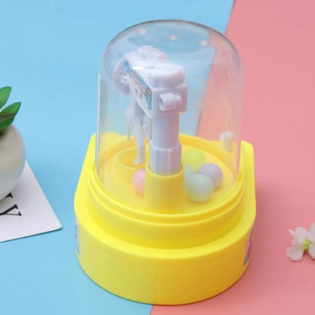Meidong Catch Candy Machine Toy Manual Mini Catcher Game Candy Grabber Machine 6pcs Small Balls Candies Creative New Handheld Home Toy as Best Gift Ever for Kids Toddlers Boys Girls (Yellow)