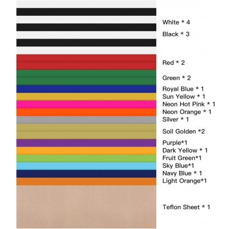 Meidong Heat Transfer Vinyl HTV Bundle 10"x12" - 25 Pack Assorted Colors HTV Vinyl, Iron On Vinyl for Cricut & Silhouette Cameo, Bonus Teflon for Heat Press Machine