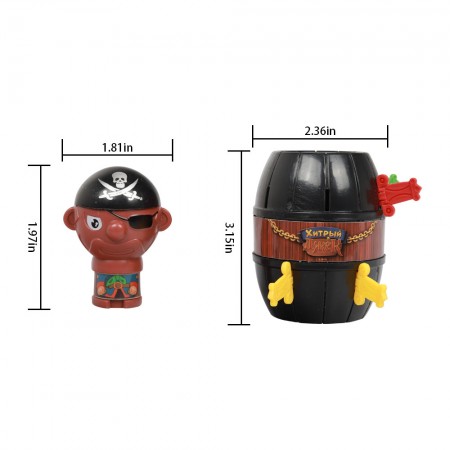 Meidong Pirate Toys Novelty Pirate Barrel Corsair Funny Bucket Pop Up Buccaneer Game Stab Daggers Test Lucky for Kids Adults at Travel Party Gathering (Black)