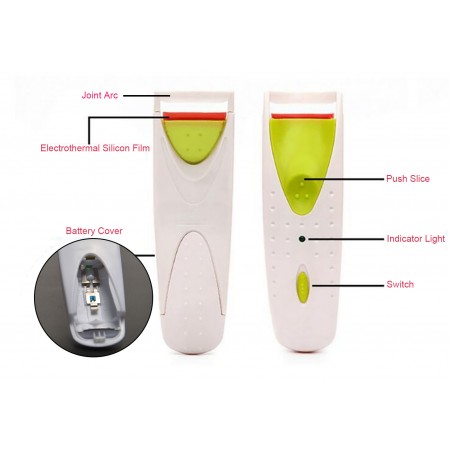 Meidong Eyelash Curler Heated Mini Professional Hot Eyelash Curler Electric Long Lasting Curl Battery-Operated for Women Ladies Girls Make-up Dance Party Appointment (Yellow)