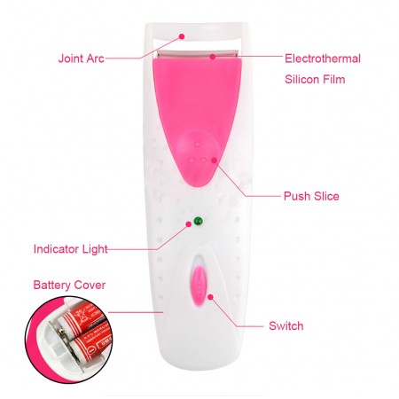 Meidong Eyelash Curler Heated Mini Professional Hot Eyelash Curler Electric Long Lasting Curl Battery-Operated for Women Ladies Girls Make-up Dance Party Appointment (Pink)