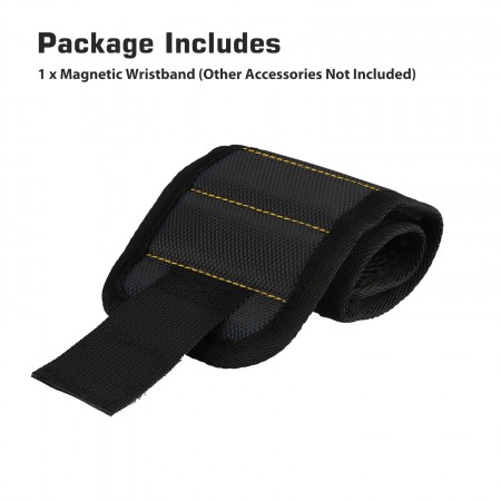 Meidong Magnetic Wristband Tool Belt Adjustable Size Wrist Band Holding Screws Nails Bolts Washers Drill Bits Gift for DIY Handyman Father Boyfriend (Black)