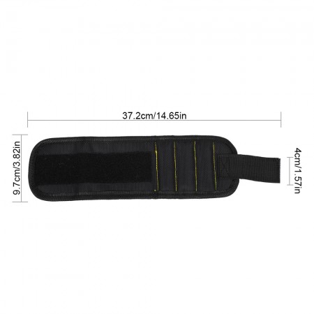 Meidong Magnetic Wristband Tool Belt Adjustable Size Wrist Band Holding Screws Nails Bolts Washers Drill Bits Gift for DIY Handyman Father Boyfriend (Black)
