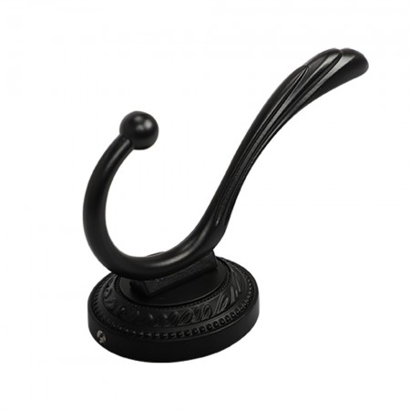 Meidong Coat Hook Robe Dual Prong Hook Wall Mounted Zinc Alloy Anti-corrosion DurableHangers for Jackets Sweatshirts Umbrella Bag Towel Key Hat (Round, Feather Pattern)