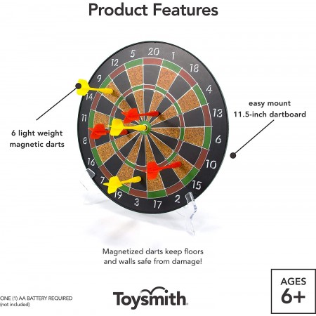 Meidong Dart Board Magnetic 12'' with 6pcs Safe Precision Magnets Darts Great Classic Game Dartboart Set for The Whole Family Kids Boys Girls Teens Best Gifts