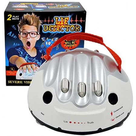 Meidong Polygraph Machine Lie Detector Test Two Play Ways LED Lighting Reaction Electric Shocking Liar Game Funny Ajust Atmosphere for Festival Party Christmas Fool's Day Home Meet Game Gift