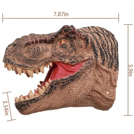 Meidong Hand Puppets Dinosaur Tyrannosaurus Rex Chomping Head Soft Rubber Realistic Appearance Role Play Animals Finger Hand Toy for Kids Adult