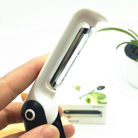 Meidong Vegetable Peeler Penguin Shape Collapsible Stainless Steel Blade Fruit Peeler Portable Kitchen Foldable Gadget Tool for Carrot Cucumber Potatoes Melon Peeling