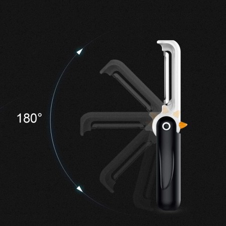 Meidong Vegetable Peeler Penguin Shape Collapsible Stainless Steel Blade Fruit Peeler Portable Kitchen Foldable Gadget Tool for Carrot Cucumber Potatoes Melon Peeling