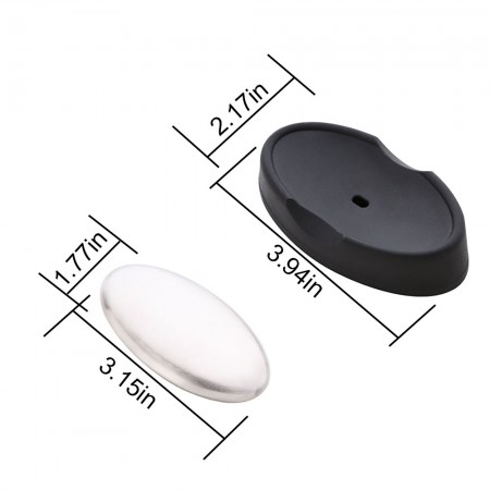Meidong Stainless Steel Soap Odor Remover Deodorant Bar Newness Eliminating Smells Like Onion Garlic Fish Other Strong Scents from Kitchen Gadgets for Kid Men Women Hands and Skin, With Soap Dish