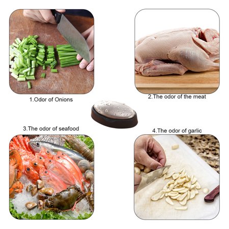 Meidong Stainless Steel Soap Odor Remover Deodorant Bar Newness Eliminating Smells Like Onion Garlic Fish Other Strong Scents from Kitchen Gadgets for Kid Men Women Hands and Skin, With Soap Dish