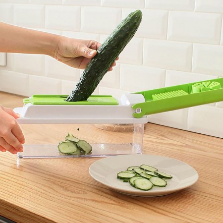 Meidong Vegetable Chopper Veggie Slicer With 11 Parts Multifunction Chopper Dicer Can Slice Shred Cube Mince Peel Chop For Food Onion Apple Salad Egg Garlic Cheese Tomato, Green