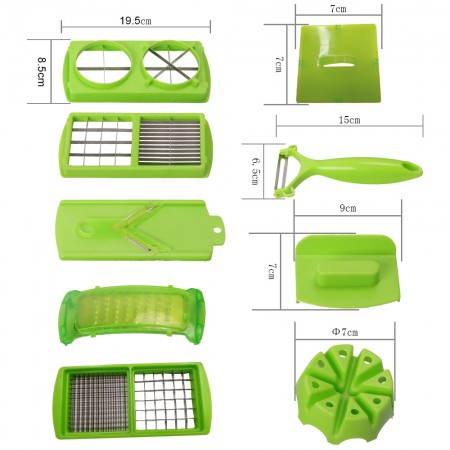 Meidong Vegetable Chopper Veggie Slicer With 11 Parts Multifunction Chopper Dicer Can Slice Shred Cube Mince Peel Chop For Food Onion Apple Salad Egg Garlic Cheese Tomato, Green