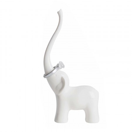 Meidong Jewelry Display Stand Elephant Ring Holder New ABS Ceramic Feel for Wedding Party Dressers Nightstands Bedroom Bathroom Counter Decor (White)