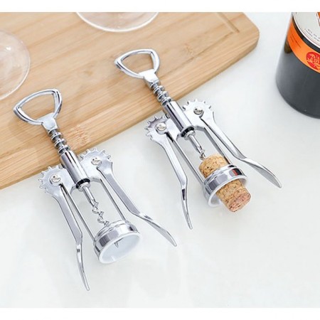 Meidong Wine Corkscrew Wing Opener Sturdy Zinc Alloy Durable Spiral Opener Corkwood Accessories Reusable Wine Bottle Stoppers Remove