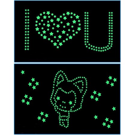 Meidong Wall Stickers Glow in The Dark Stars Moon Window Stickers Free Removable Adhesive Glowing Star Beautiful Wall Window Decals for Kids Adults Bedroom Room Ceiling (Fluorescent Green)