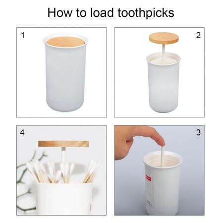 Meidong Cotton Swab Holder Toothpick Dispenser Creative Coffee Cup Hidden Pressure Automatic Pop-up Design Organizer for Home Office Cafe Restaurant Hotel Decoration (White)