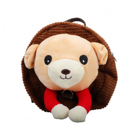 Meidong Bear Mini Backpack with Leash Harness Short Plush Fabric Anti-Lost Children Backpack Carry Toys Candies for Toddler Infants Boys Girls 1-3 Years Old (Brown)