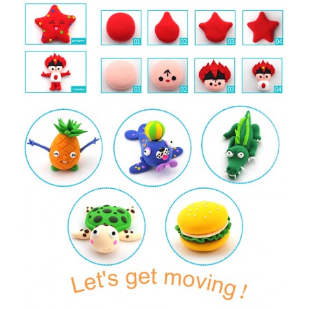 Meidong Modeling Clay Air Dry Ultra Light Magic DIY Soft Durable Clay Stretch Slime Plasticine 24 Colors with Tools as Best Gifts Ever for Kids Child Toddlers Teens