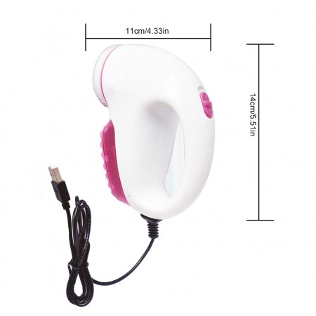 Meidong Fabric Shaver Lint Remover Portable USB Charge Dual Protection for Pills Lint Fuzz from Clothing Sofa Curtains Sheets Blankets Cashmere Furniture Couch (Pink)