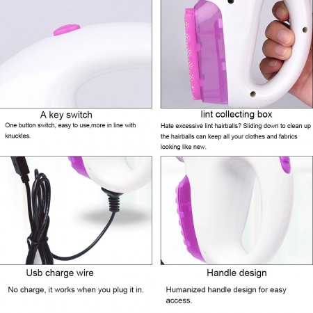 Meidong Fabric Shaver Lint Remover Portable USB Charge Dual Protection for Pills Lint Fuzz from Clothing Sofa Curtains Sheets Blankets Cashmere Furniture Couch (Pink)