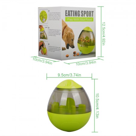 Meidong Treat Ball Pet Food Leaking Ball Fun Increases IQ Interactive Toys Food dispersing Ball Roly-Poly Design for Puppy Small Medium Cats Dogs Pets (Green)