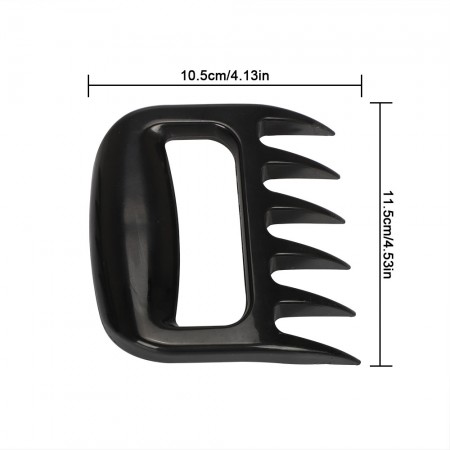 Meidong Meat Claws Shredder Bear Claws Kitchen Utensil Ergonomic Handle BPA-Free for Shredding Pork Brisket Shoulder Butt Chicken Turkey Beef Ham (Black, 1 Pair)