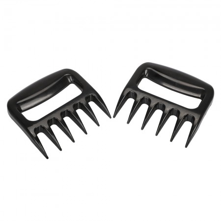 Meidong Meat Claws Shredder Bear Claws Kitchen Utensil Ergonomic Handle BPA-Free for Shredding Pork Brisket Shoulder Butt Chicken Turkey Beef Ham (Black, 1 Pair)
