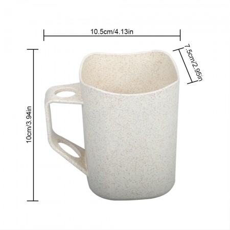 Meidong Toothbrush Cup with Slot on Handle Wheat Eco-Friendly Healthy Stand Holder Three Placement Method Dustproof Germ Proof Brushing Toothbrush Household Modern Stylish Mugs (White)