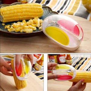 Meidong Corn Stripper Tool Stainless Steel Corn Peeler Slicer Cutter Remover Stripping Tool Serrated Blade Ergonomic Grip Quick Stripperd Corn Cob Kernels Kitchen Cooking Tools