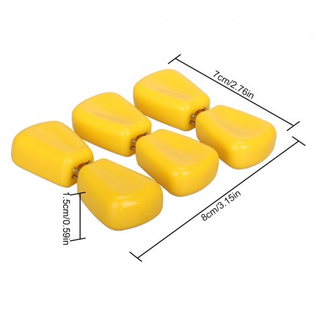 Meidong Skewers Corn Kernel Shape 3 Pair Interlock Alignment Corn Fork Set of 6pcs for Holding Corn Cob BBQ Meatballs Barbecue Chicken Beaf Fruits Cakes (Yellow, 6pcs)